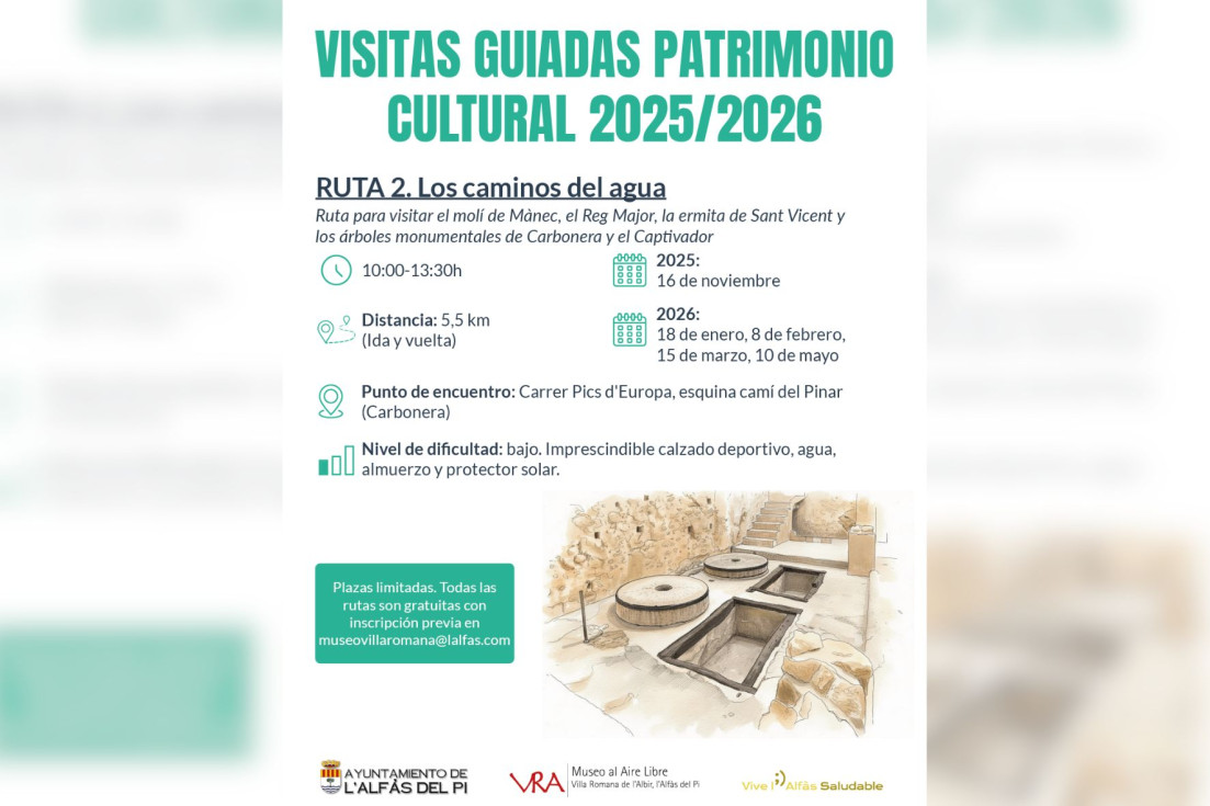 visitas guiadas ruta los caminos del agua cartel