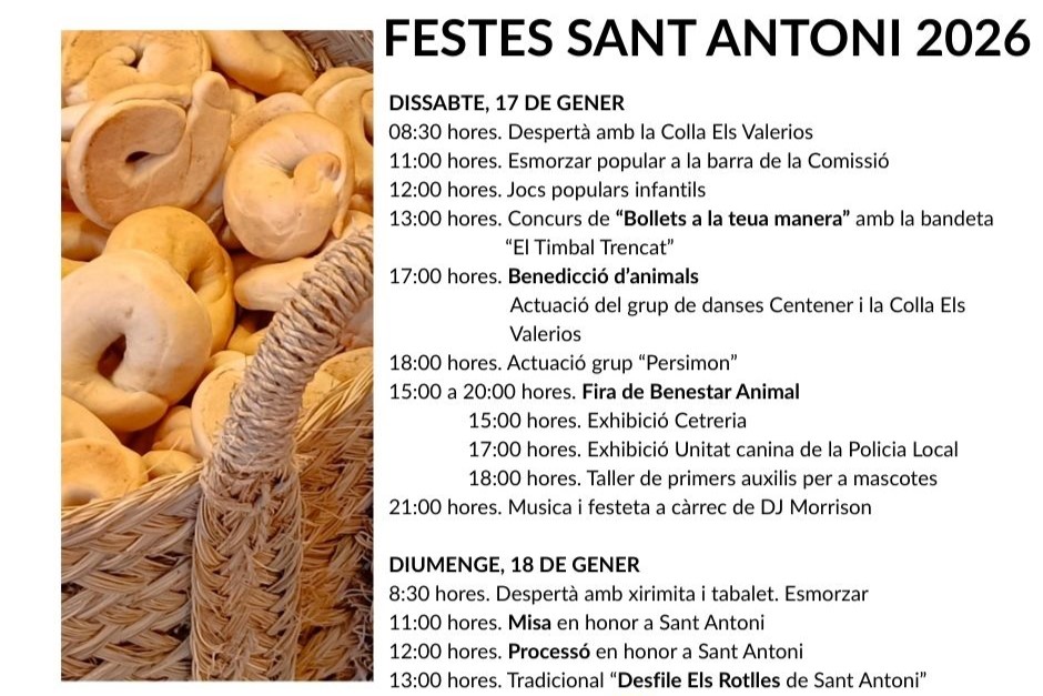 programa FESTES SANT ANTONI 2026 villajoyosa