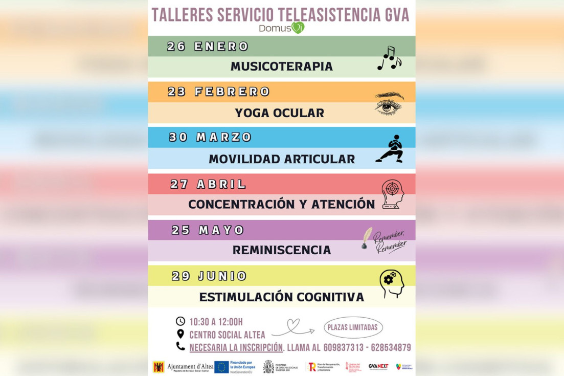 Cartel actividad gratuitas mayores altea