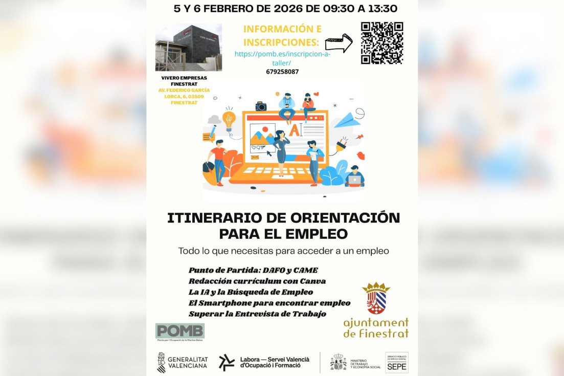 ITINERARIO cartel EMPLEO FINESTRAT FEBRERO 2026