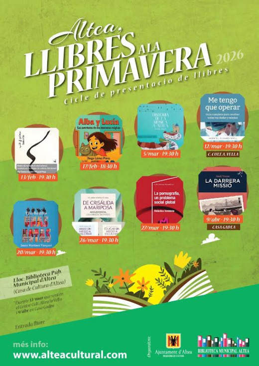 Altea impulsa la lectura con el ciclo cultural 'Altea, Llibres a la Primavera 2026'