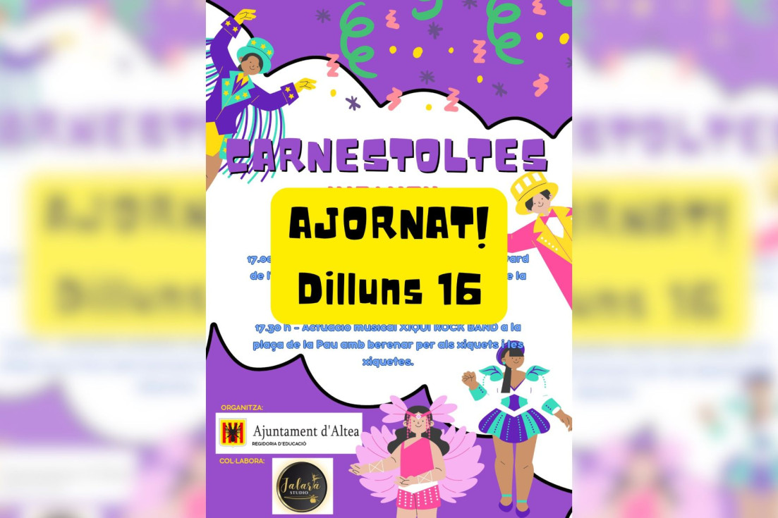 aplazamiento carnaval infantil altea