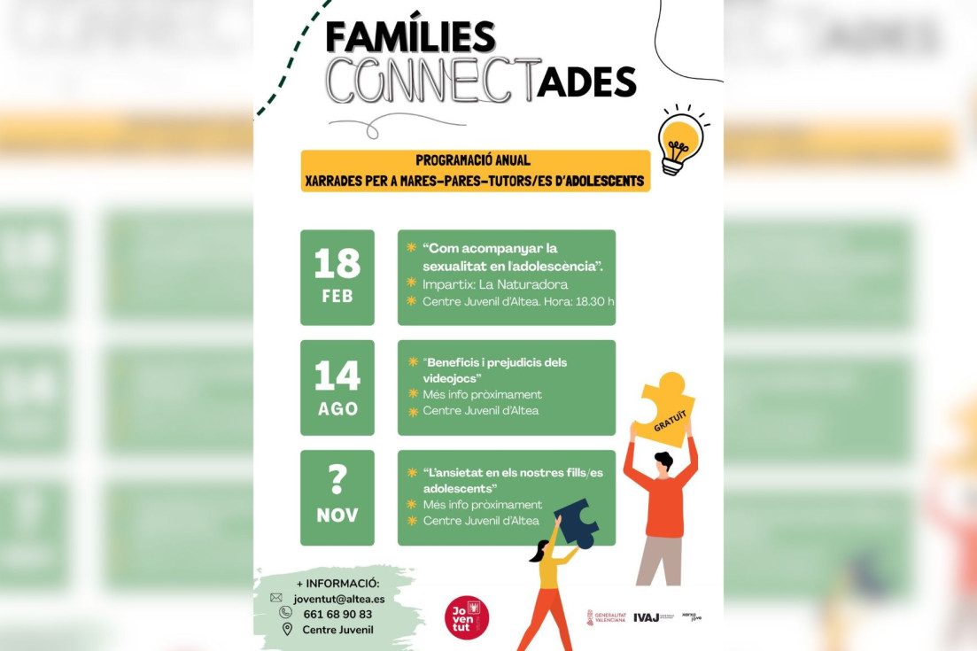 Altea impulsa un ciclo de charlas para apoyar a las familias en el acompañamiento de adolescentes