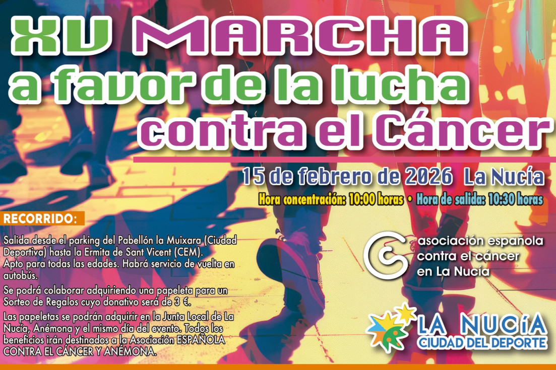 La Nucia cartel XV Marcha Cancer 2026