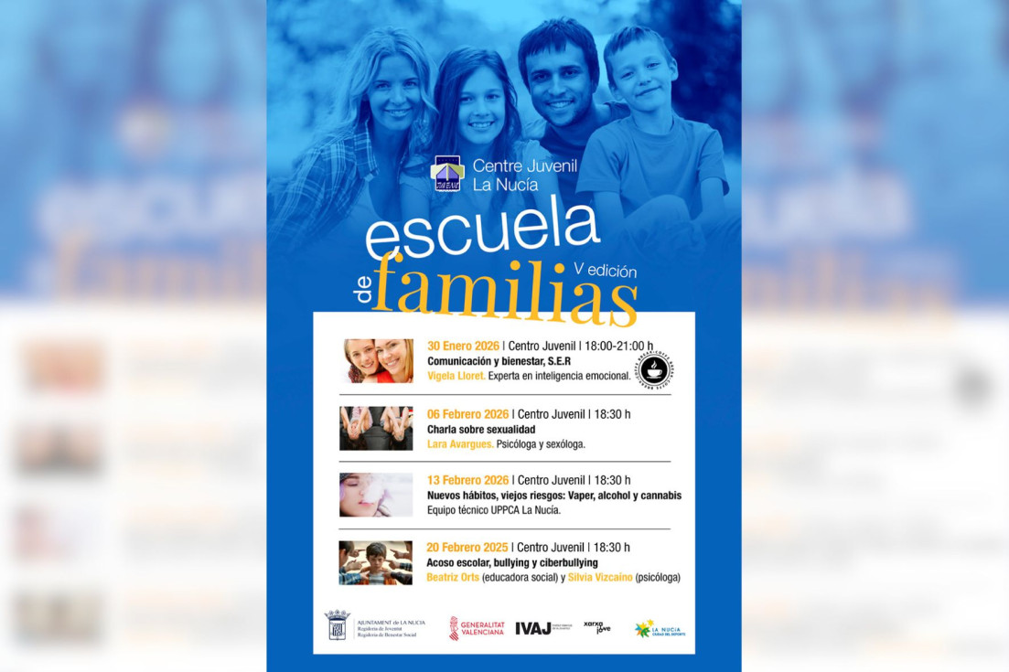 La Nucia cartel progama Escuela Familias 2026