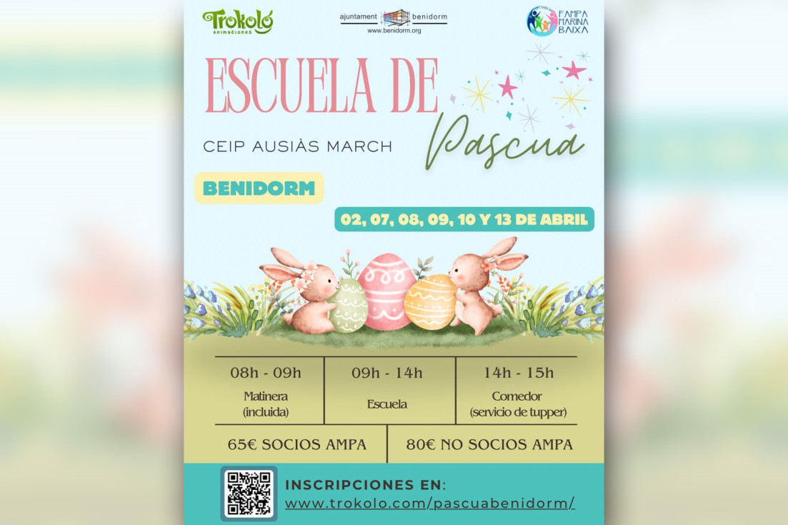 Benidorm pone en marcha una nueva edición de la ‘Escuela de Pascua’ para favorecer la conciliación familiar