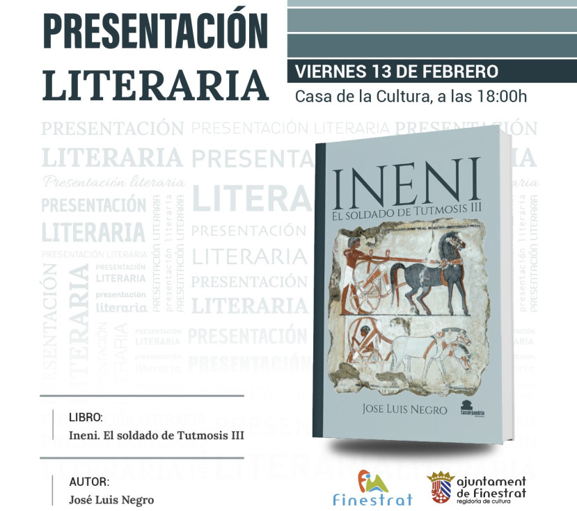 Finestrat se adentra en el Antiguo Egipto con la presentación de la novela ‘Ineni. El soldado de Tutmosis III’