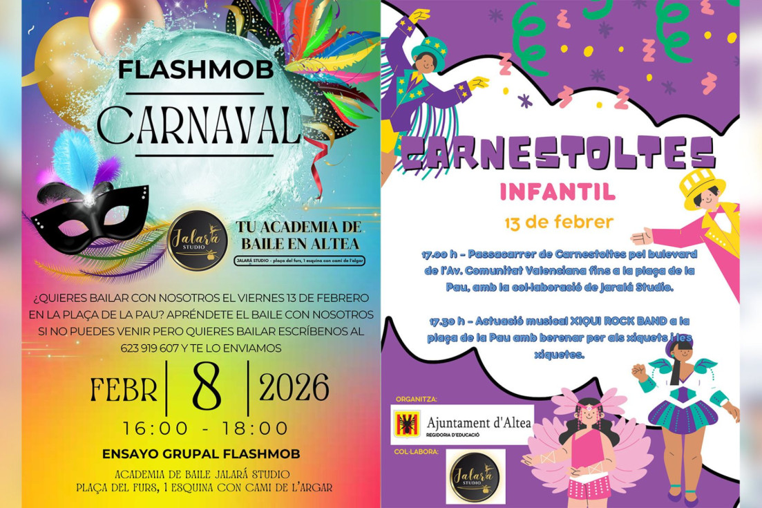 El Carnaval Infantil de Altea llenará de magia Disney el centro urbano con desfile, música y animación