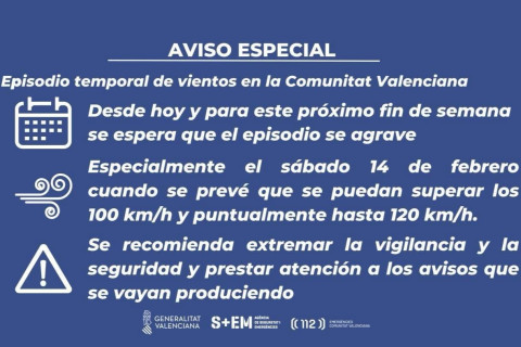 La Marina Baixa activa dispositivos de emergencia ante la alerta meteorol&oacute;gica por fuertes vientos