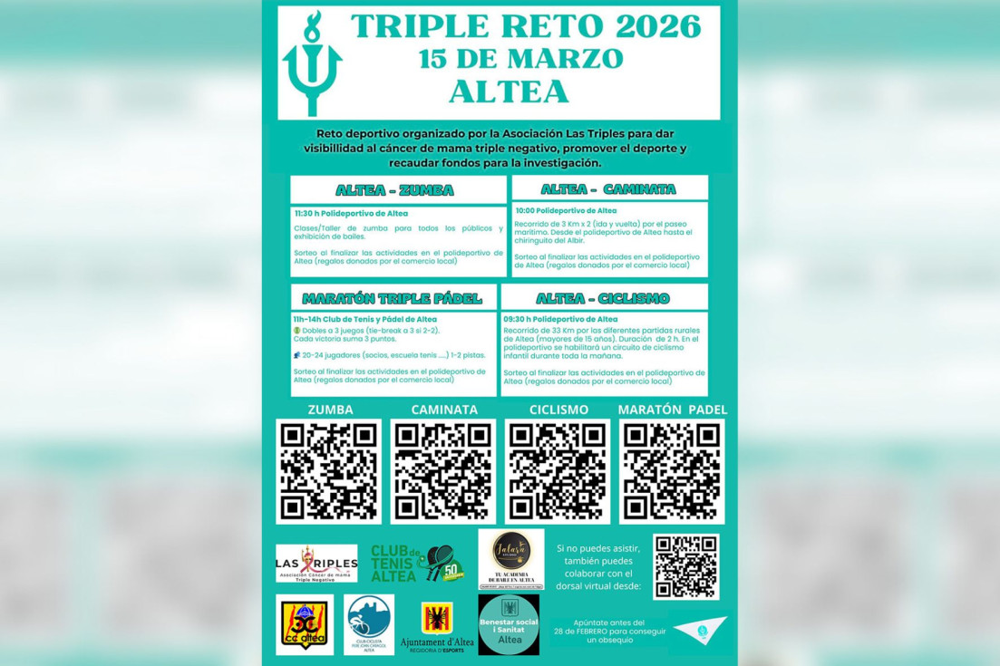 Cartel Triple Reto Altea