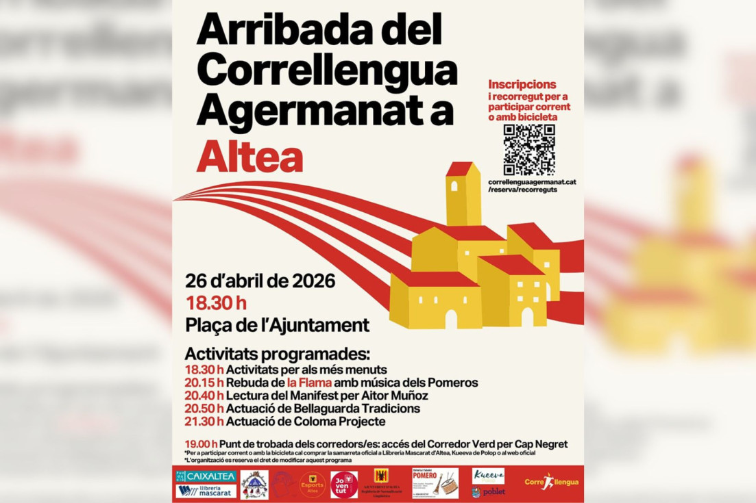 Altea recibirá el Correllengua este domingo con actividades culturales y un recorrido participativo