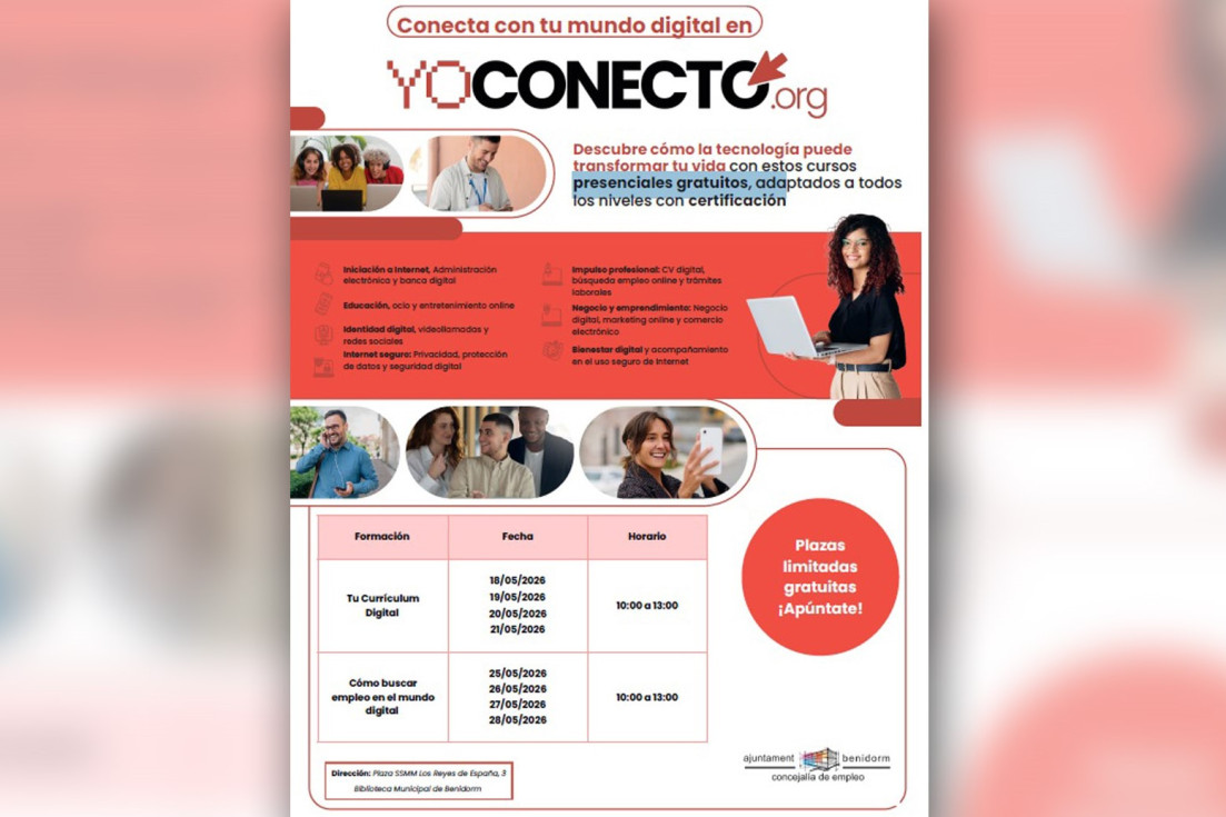 cartel cursos competencias digitales benidorm