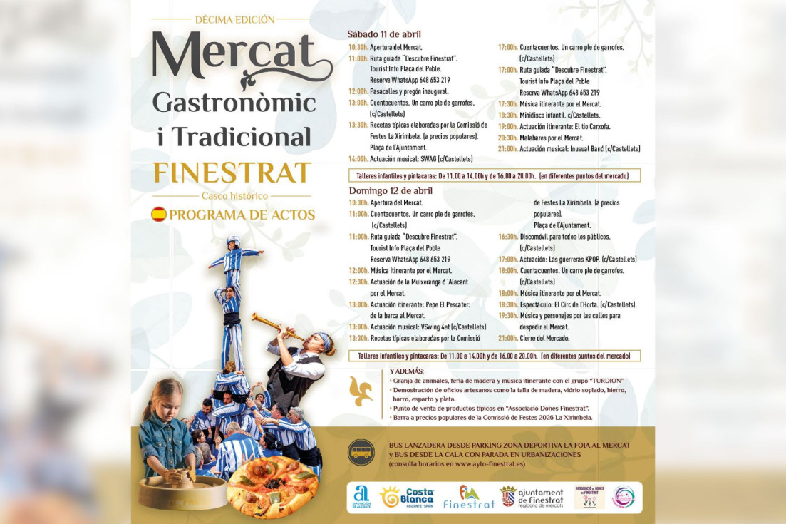 programación Mercat Gastronòmic i Tradicional Finestrat décimo aniversario
