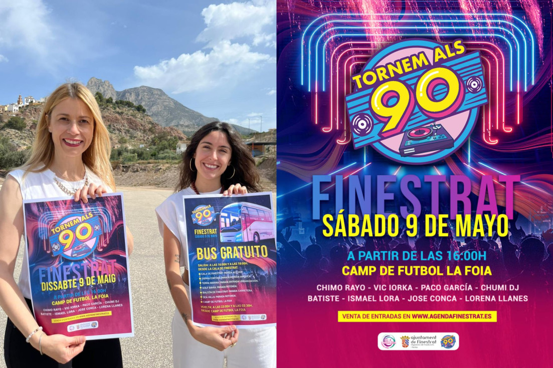 Finestrat revive los grandes éxitos de los 90 y 2000 con el festival ‘Tornem als 90’ en La Foia