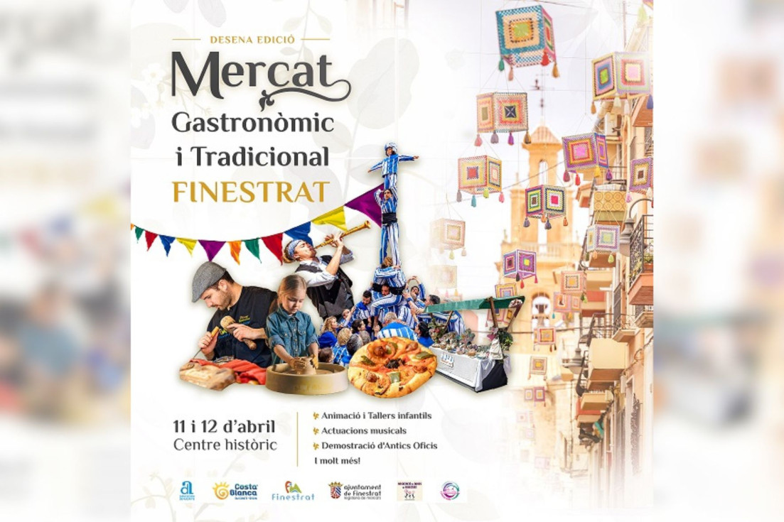 Cartel Mercat Gastronòmic i Tradicional Finestrat décimo aniversario