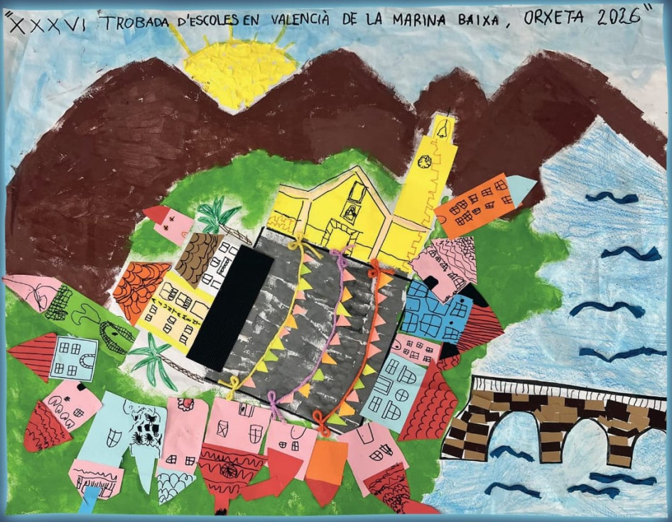 cartel XXXVI Trobades d’Escoles en Valencià aulario de infantil de Orxeta
