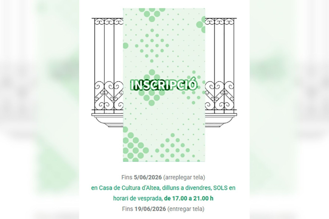 Cartel inscripción Balconades Altea