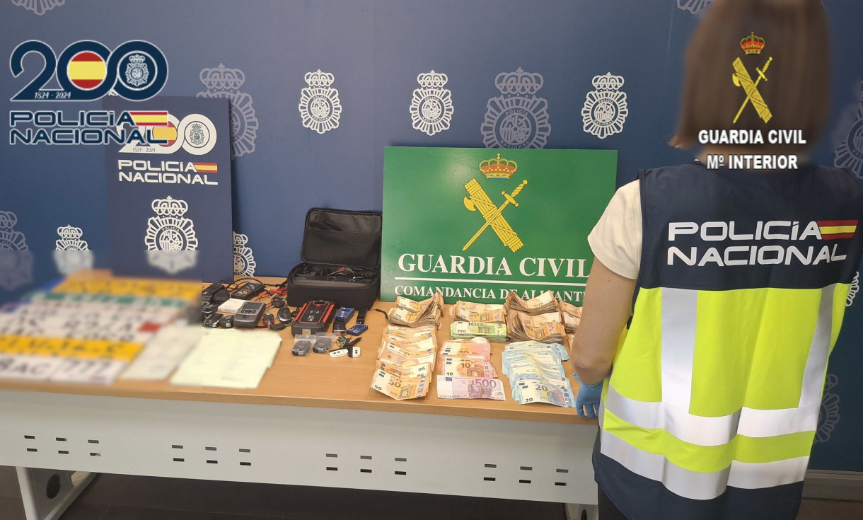 efectos intervenidos operación red internacional robo vehículos falsedad documental Marina Baixa