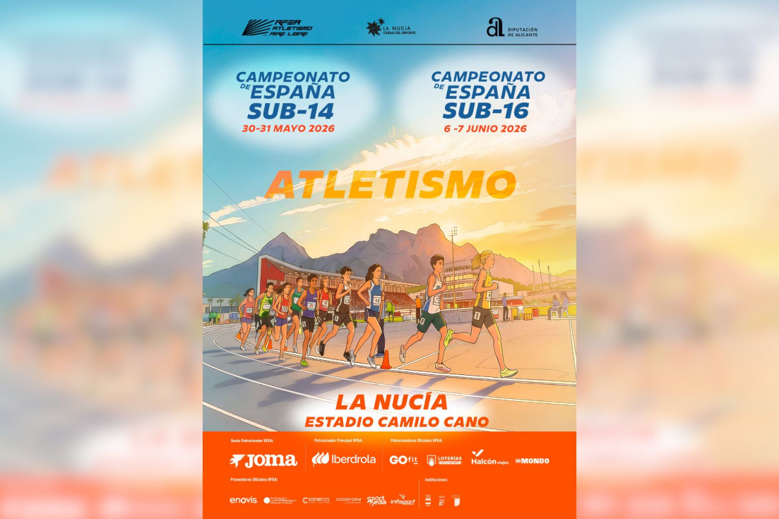 Cartel Campeonato España Atletismo sub14 sub16 La Nucía 2026