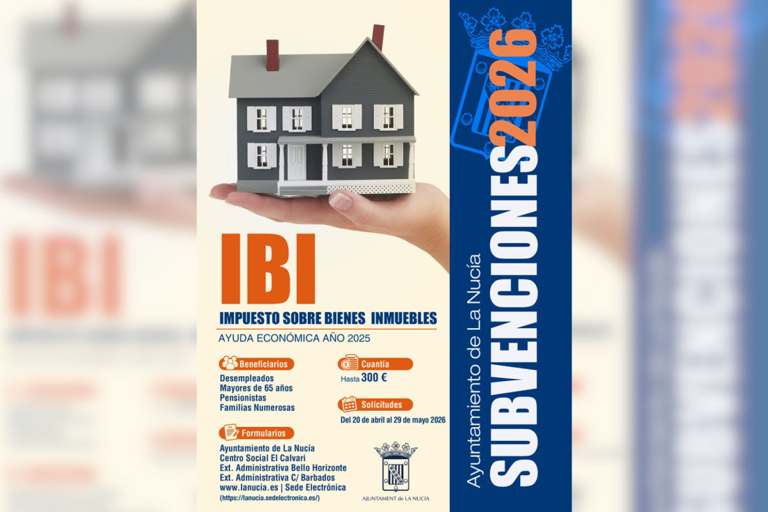La Nucía registra 189 solicitudes de la subvención del IBI en las dos primeras semanas de plazo