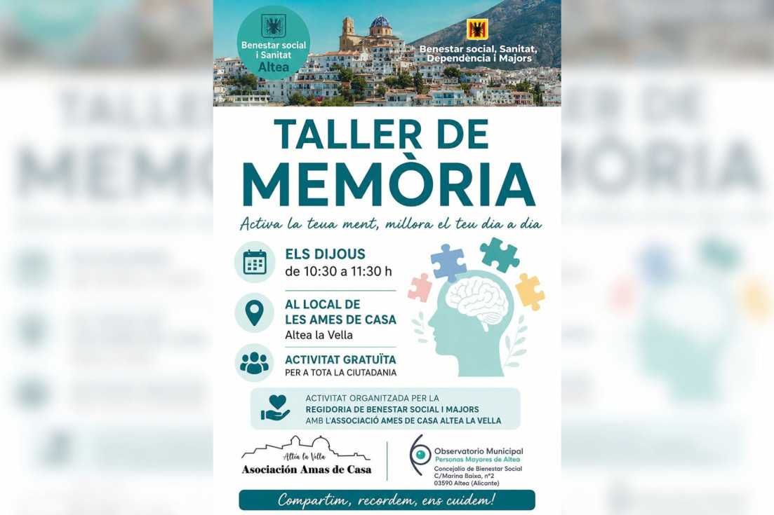 Cartel taller de memòria Altea la vella