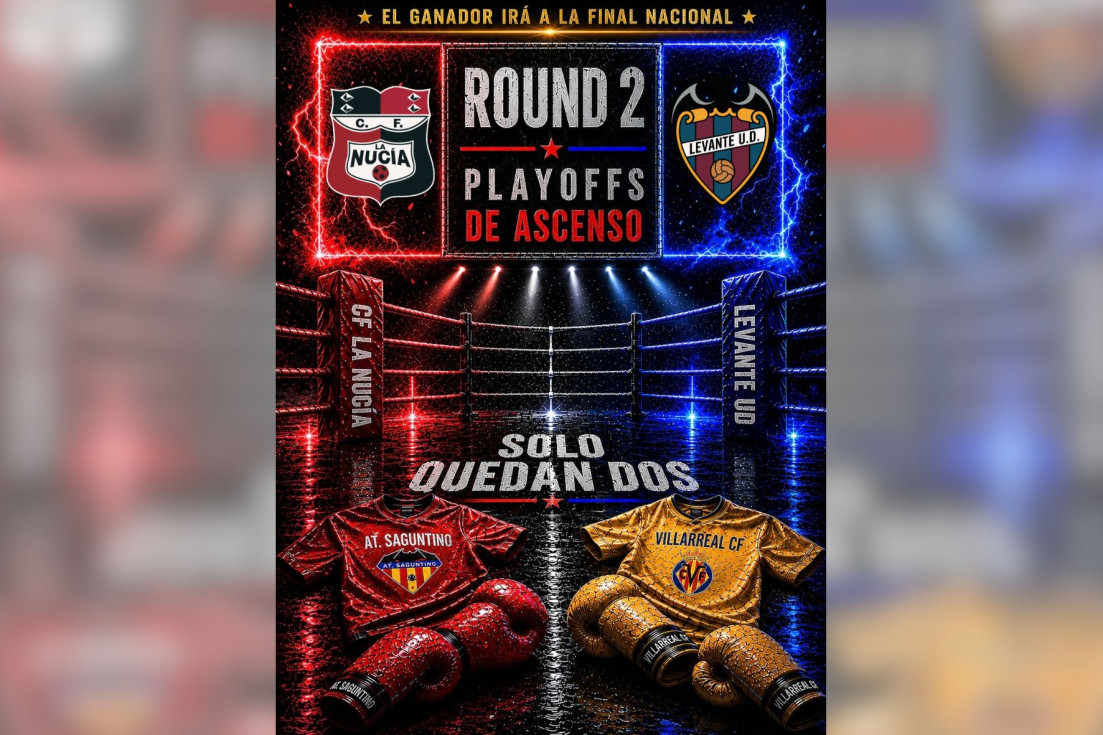 Cartel playoff ascenso CF La Nucia vs Levante UD