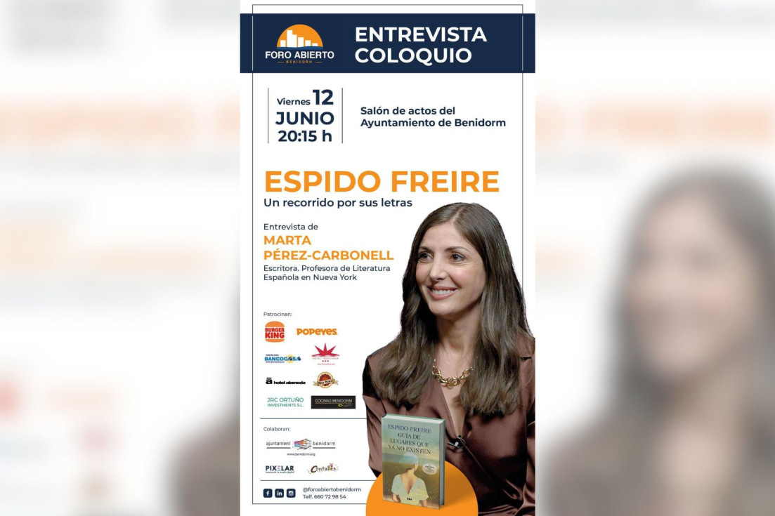 Nace Foro Abierto Benidorm con la escritora Espido Freire como protagonista de su primer encuentro cultural