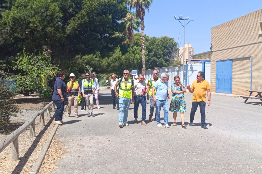 visita inicio obras rotonda IES Marcos Zaragoza villajoyosa