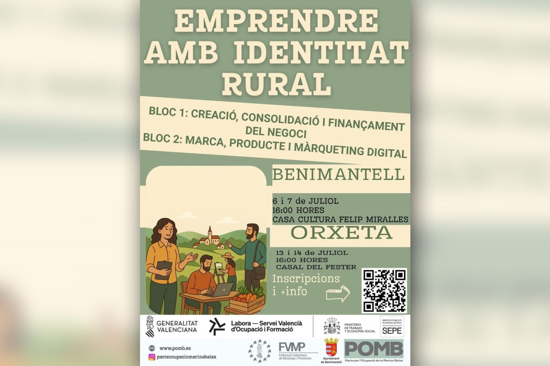 El POMB impulsa un curso para fomentar el emprendimiento en el entorno rural de la Marina Baixa
