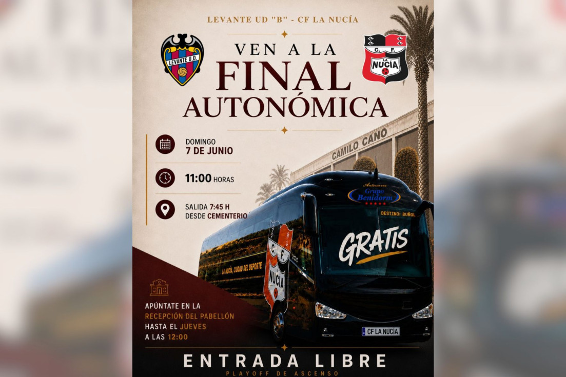 cartel CF La Nucía bus final 2026
