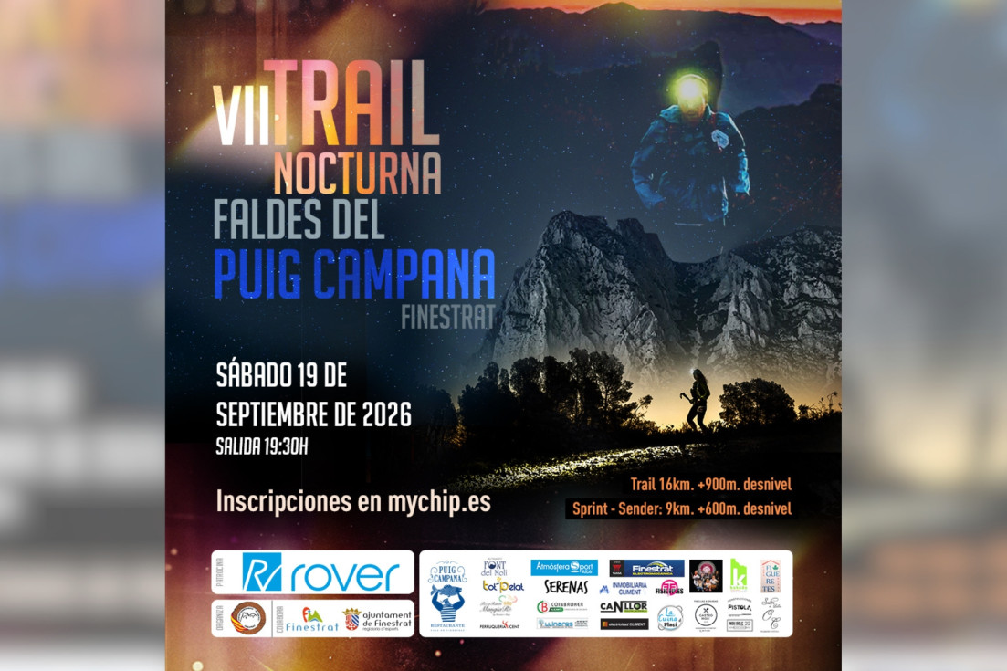 cartel VII Trail Nocturna Faldes Puig Campana Finestrat 2026