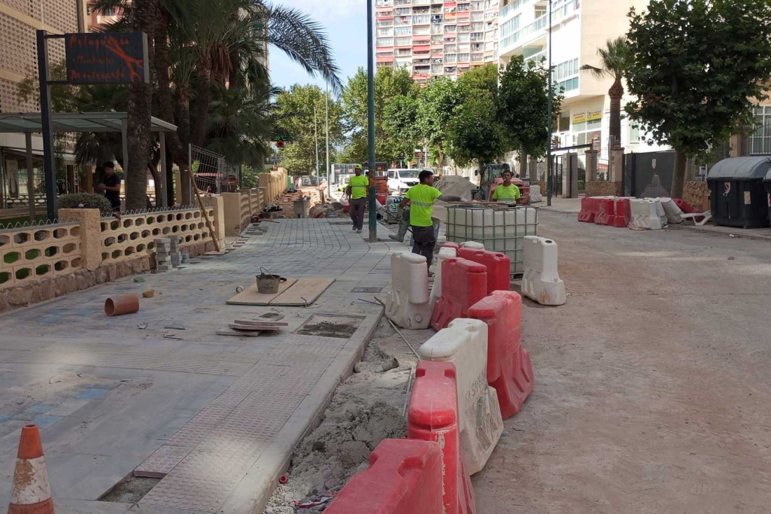 obras avenida Montecarlo Benidorm