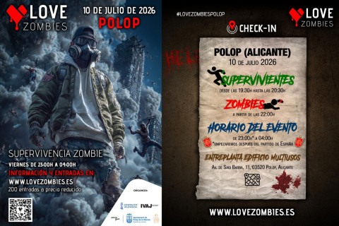 El apocalipsis zombie toma Polop de la Marina este viernes con una gran experiencia inmersiva