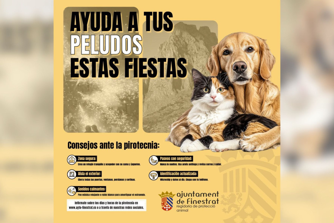 Finestrat pone el foco en las mascotas ante las mascletàs, correfocs y fuegos artificiales