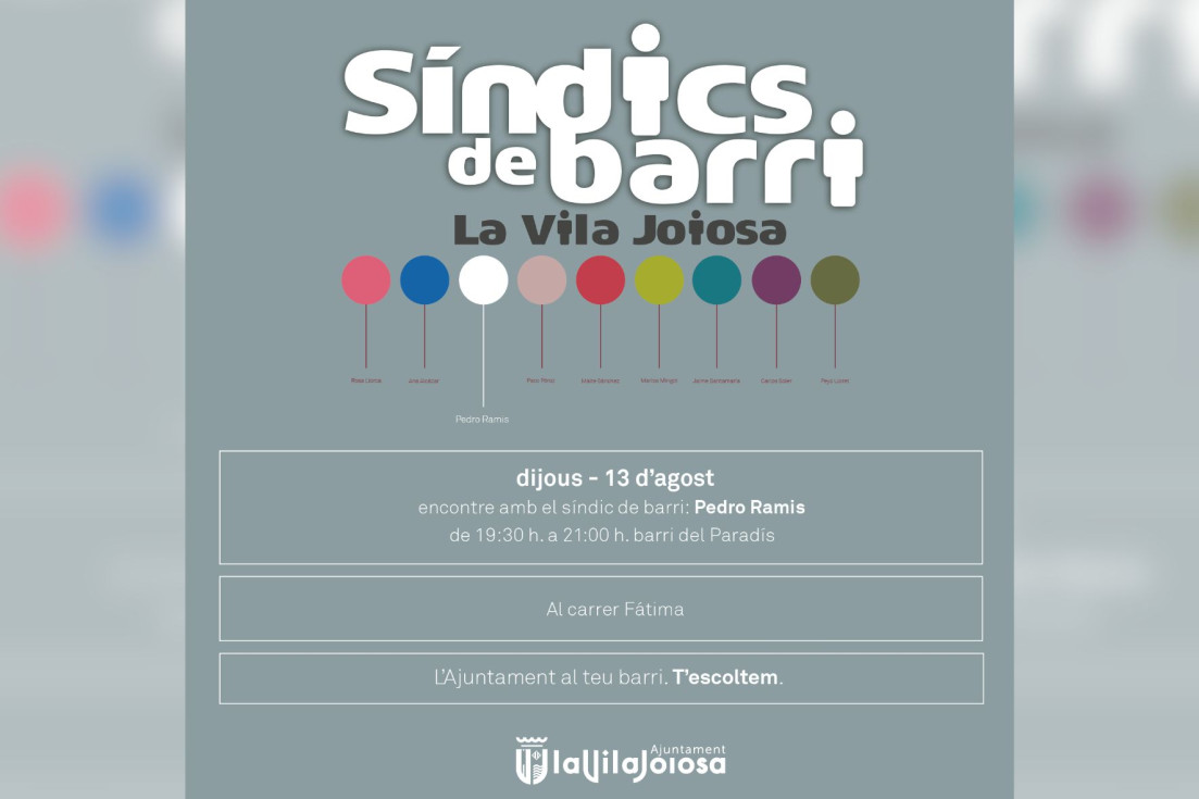 El Síndic de Barri de Villajoyosa 2026 llega al Paradís con un nuevo encuentro vecinal
