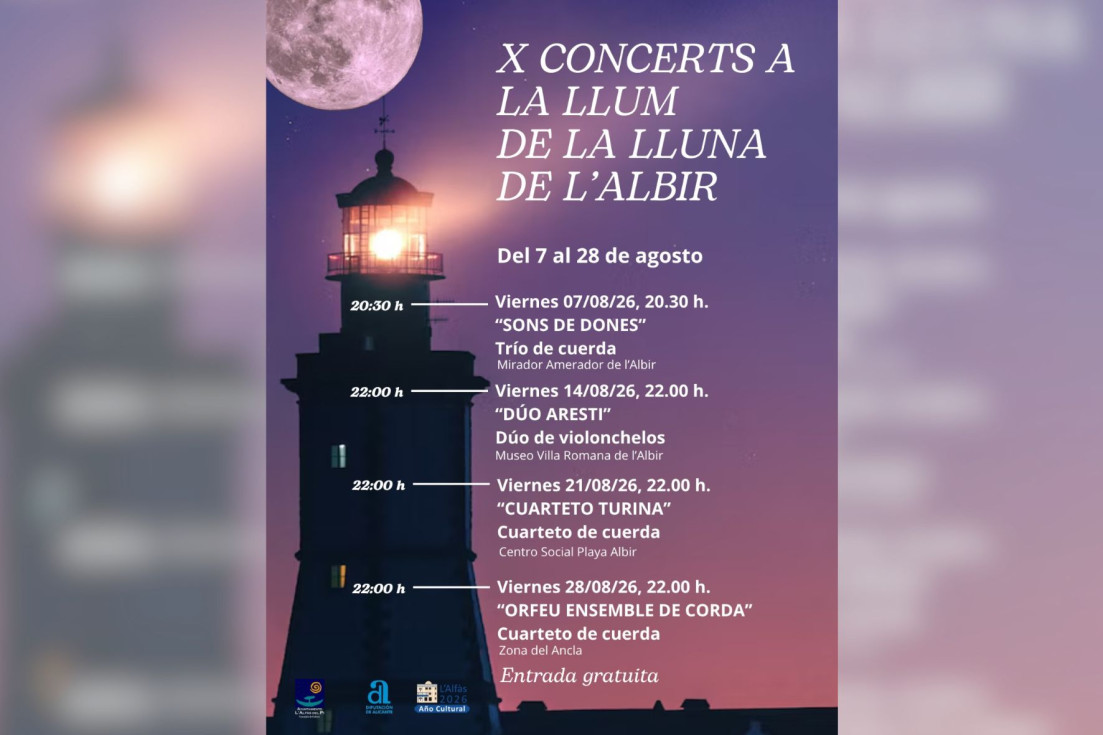 El Cuarteto Turina lleva la música española y latinoamericana a l'Albir con ‘Concerts a la Llum de la Lluna’