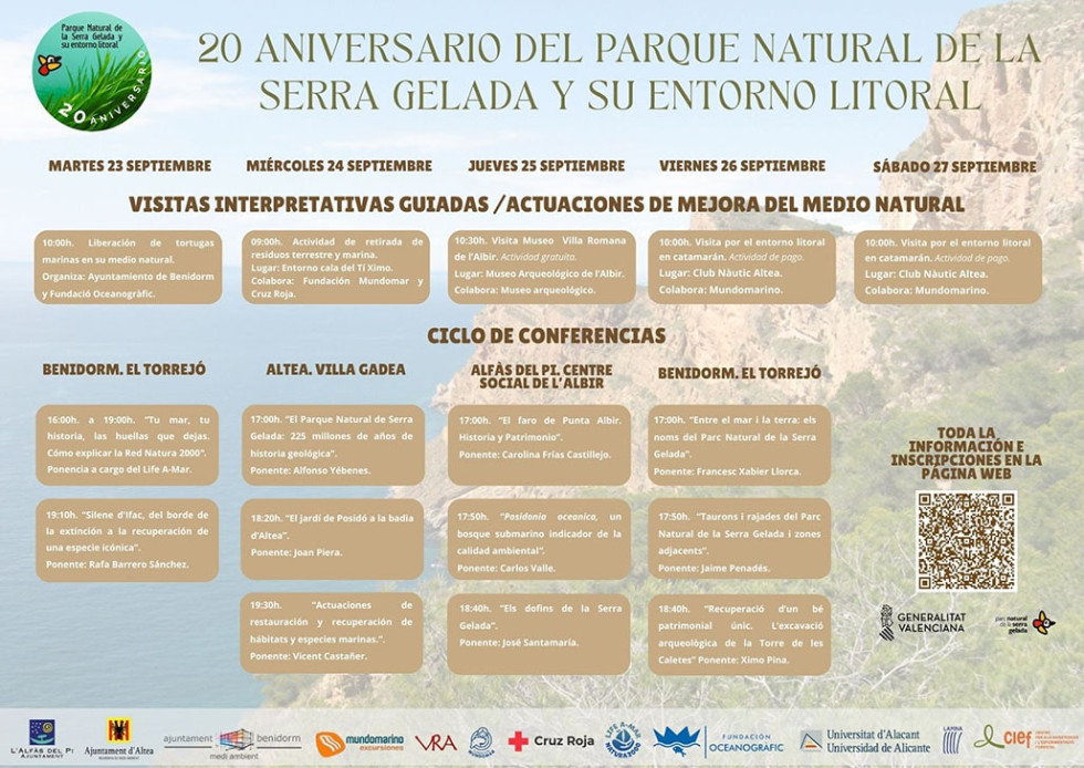 Programa completo del 20 Aniversario del Parque Natural de la Serra Gelada y su entorno litoral