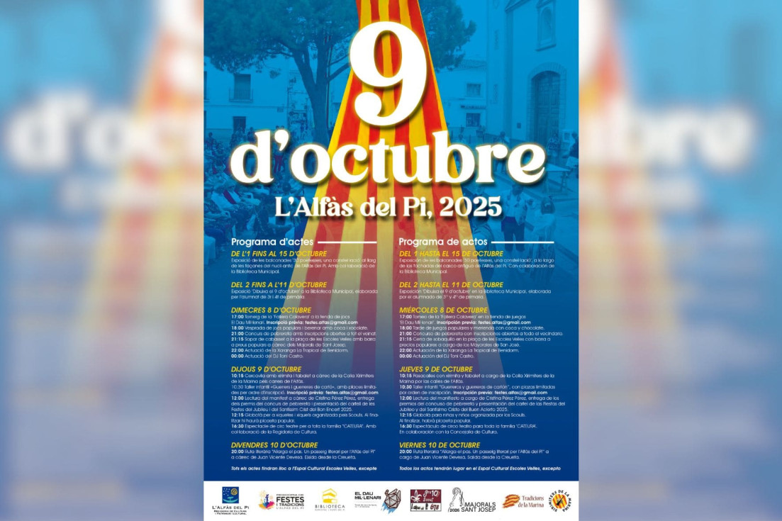 Programación 9 d'octubre l'Alfàs