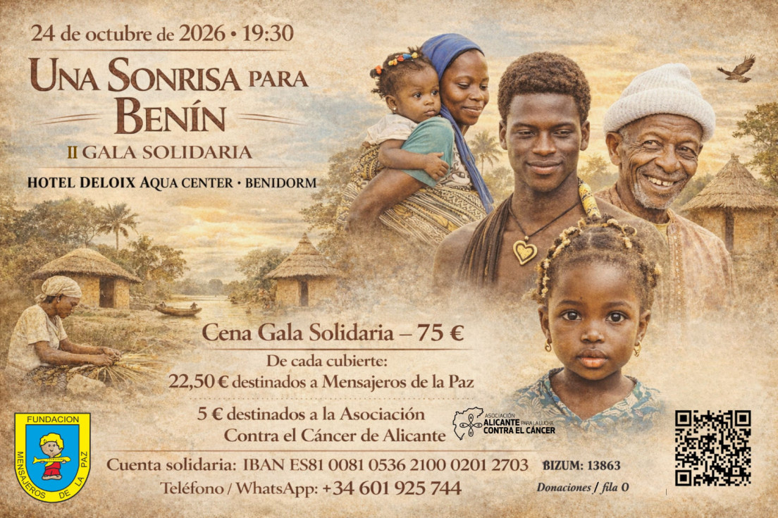 Benidorm reunirá solidaridad, música y ayuda a la infancia de Benín en una gala contra el cáncer