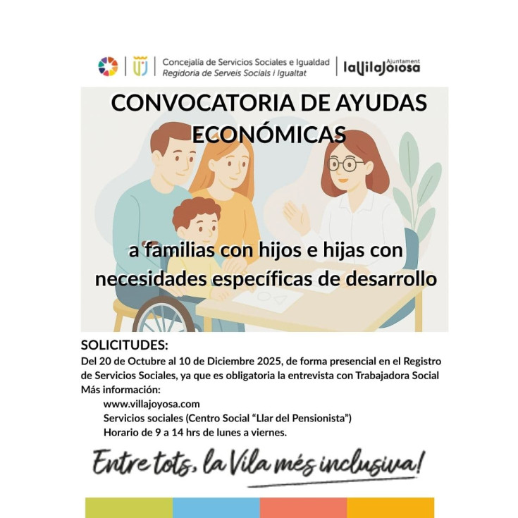 Villajoyosa ayudas familias hijos necesidades especiales