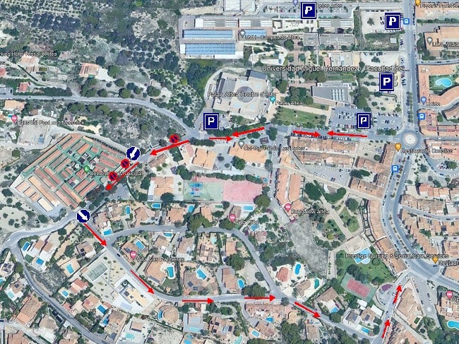 plano tránsito cementerio Altea