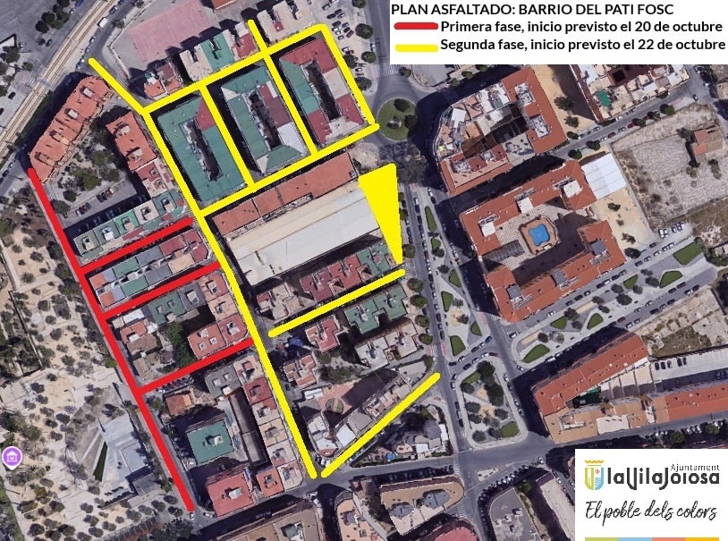 Plano barrio pati fosc asfaltado calles