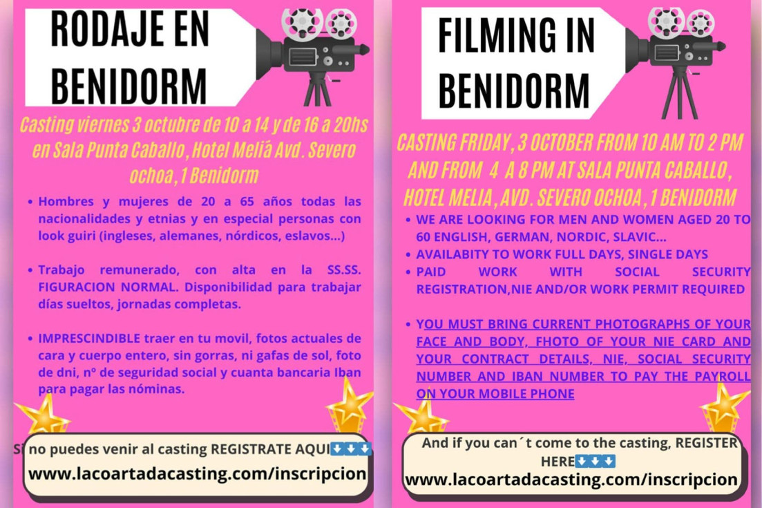 Cartel rodaje Benidorm