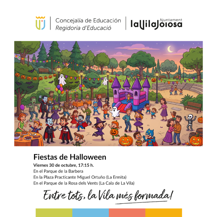 Cartel de las fiestas infantiles de Halloween de Villajoyosa.