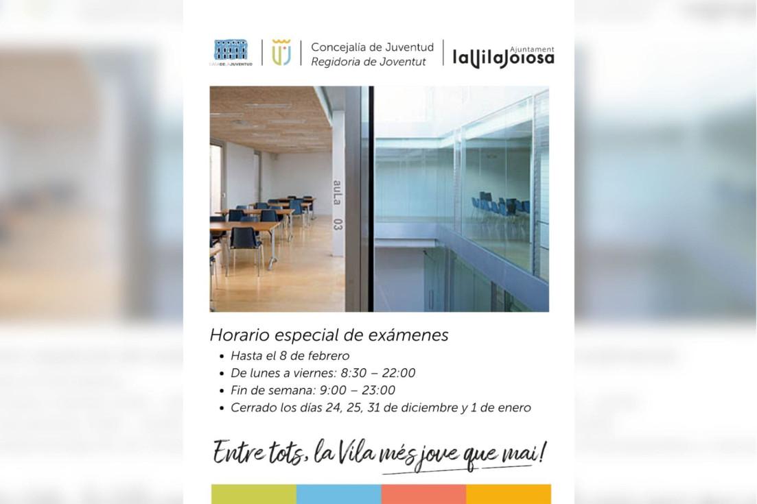 Villajoyosa sala de estudio Casa de la Juventud