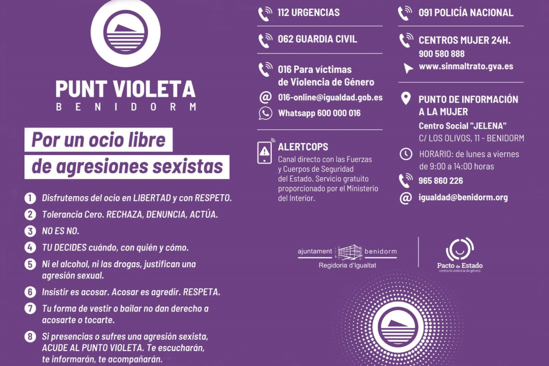 cartel punto violeta benidorm