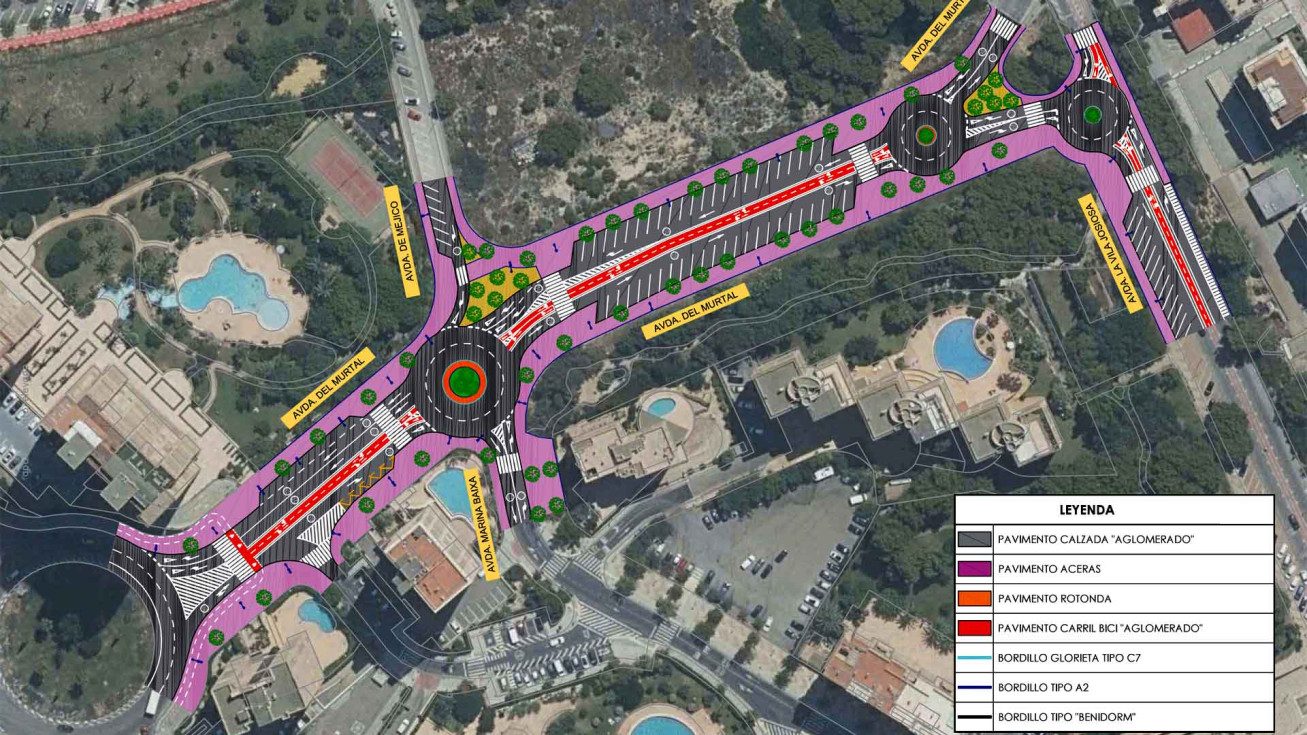 tres nuevas rotondas avenida Murtal para mejorar seguridad tráfico La Cala