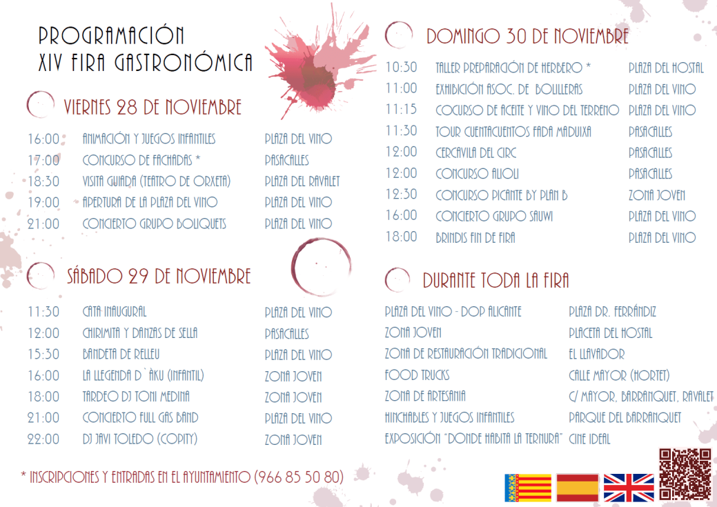 Programación XIV Fira Gastronòmica Orxeta