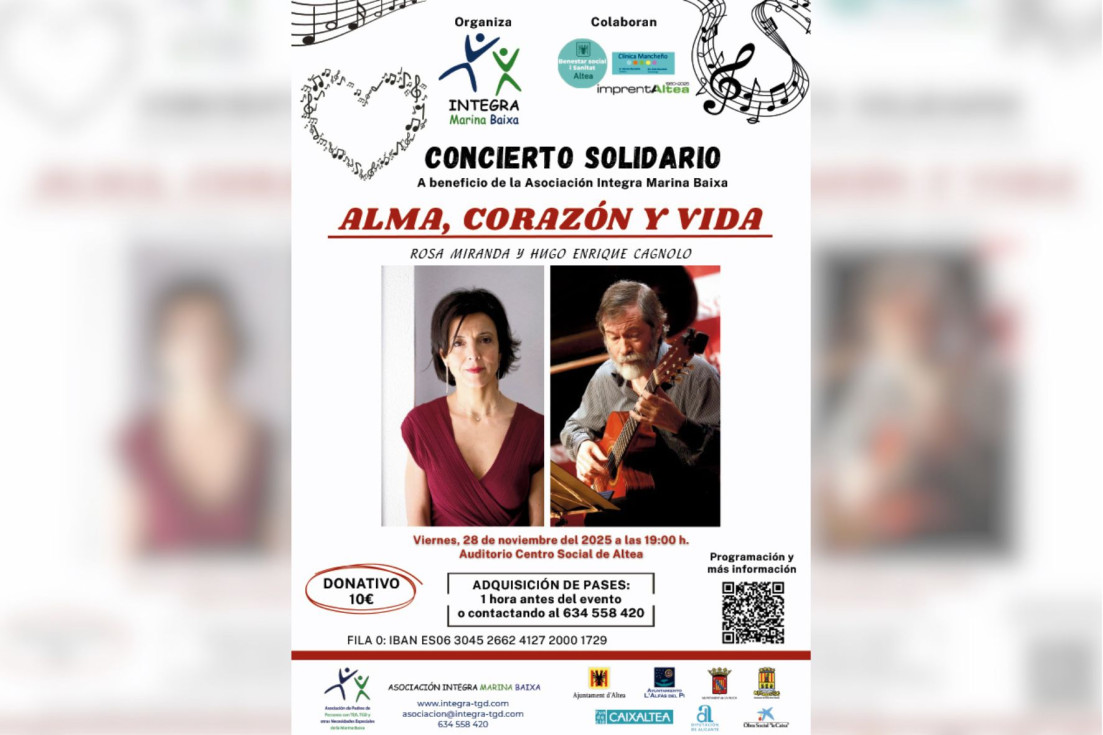 Cartel Concierto Alma Corazón y vida Altea