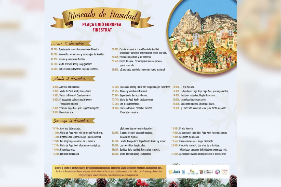 Programa Mercado Navidad Finestrat 2025